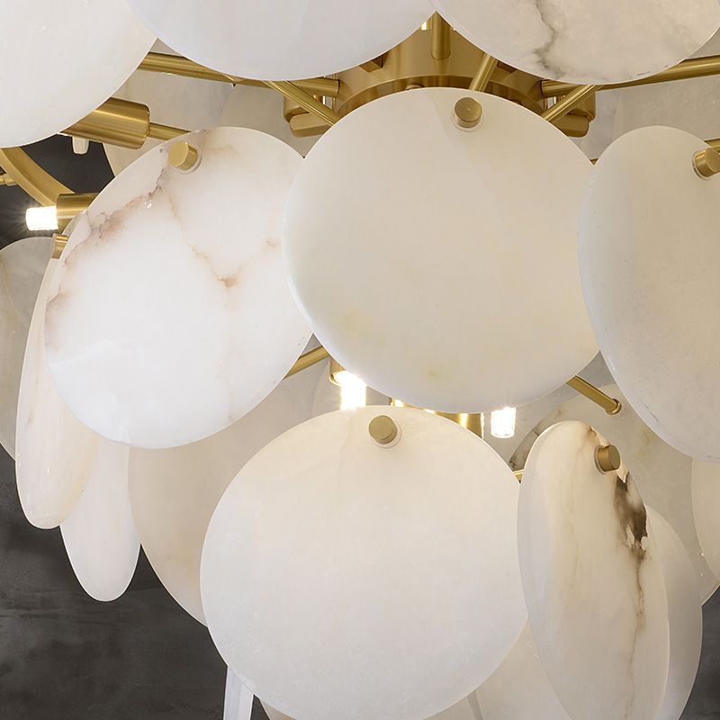 Alabaster Magnolia Multi-tiered Round Chandelier - fovolighting