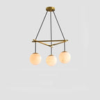 Alabaster Modern Structural Ball Chandelier - fovolighting