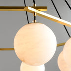 Alabaster Modern Structural Ball Chandelier - fovolighting