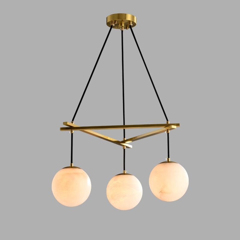 Alabaster Modern Structural Ball Chandelier - fovolighting