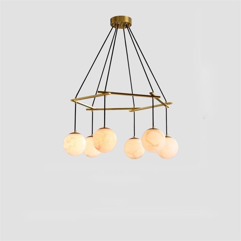 Alabaster Modern Structural Ball Chandelier - fovolighting