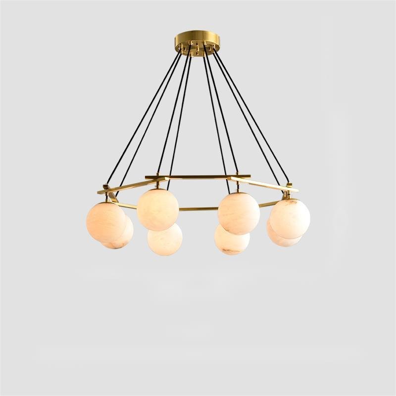 Alabaster Modern Structural Ball Chandelier - fovolighting