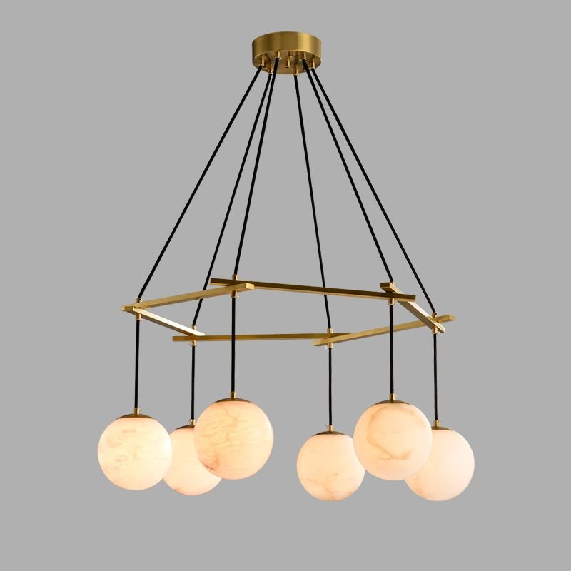 Alabaster Modern Structural Ball Chandelier - fovolighting