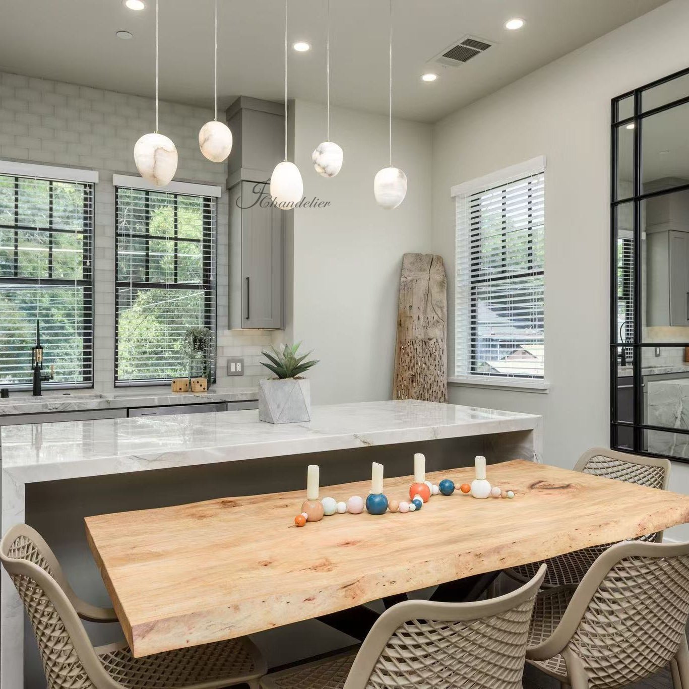 Alabaster Natural Stone Pendant - fovolighting