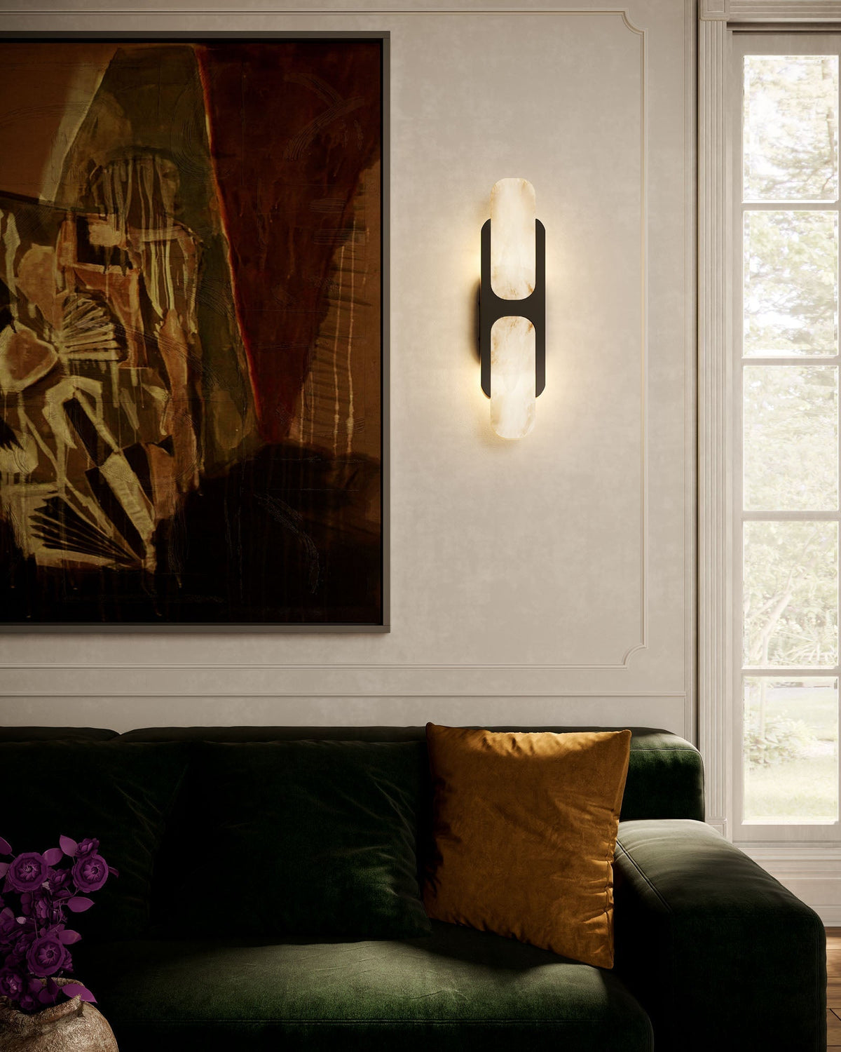 Alabaster Odin Large Wall Sconce - fovolighting