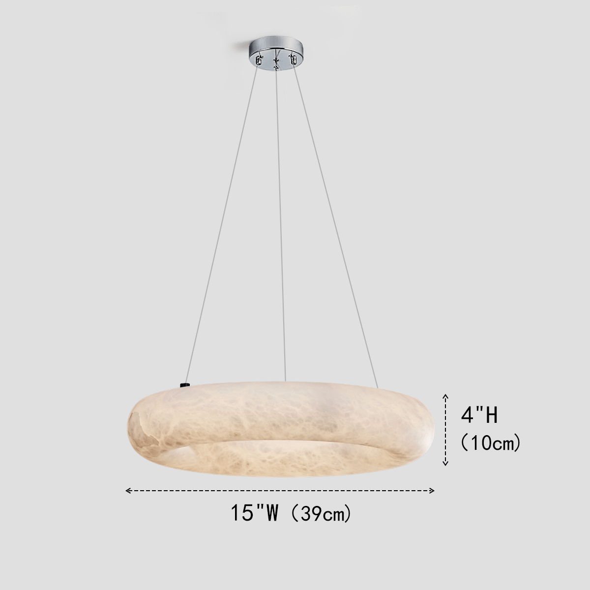 Alabaster Round Ring Living Room Chandelier - fovolighting