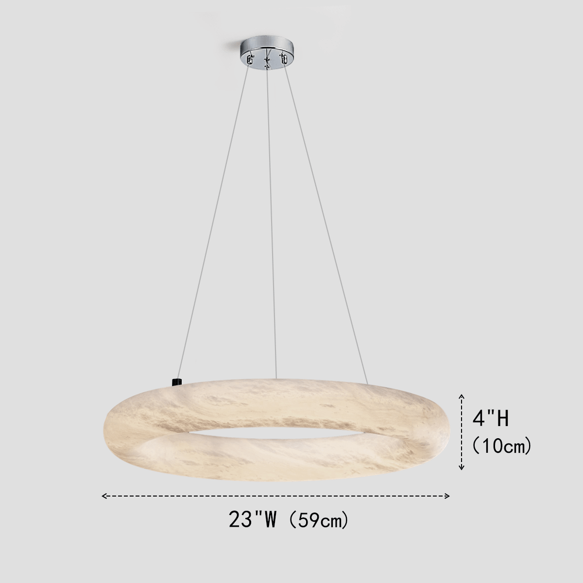Alabaster Round Ring Living Room Chandelier - fovolighting