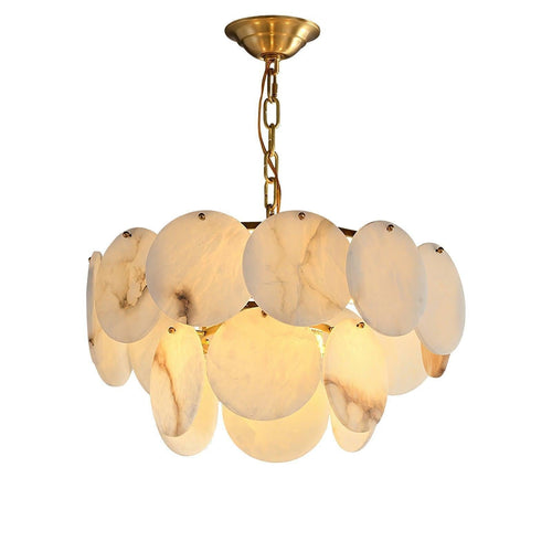 Alabaster Shell Brass Chandelier with 2/3/4/5/6 layer - fovolighting