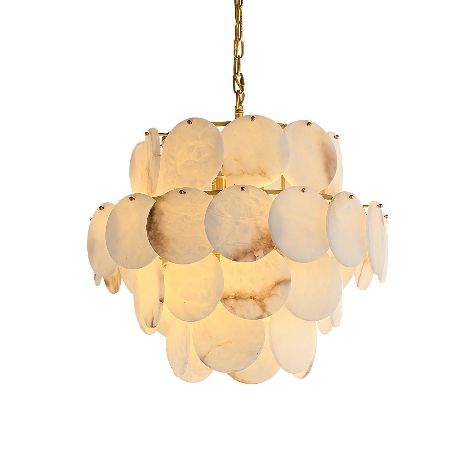 Alabaster Shell Brass Chandelier with 2/3/4/5/6 layer - fovolighting