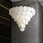 Alabaster Shell Brass Chandelier with 2/3/4/5/6 layer - fovolighting