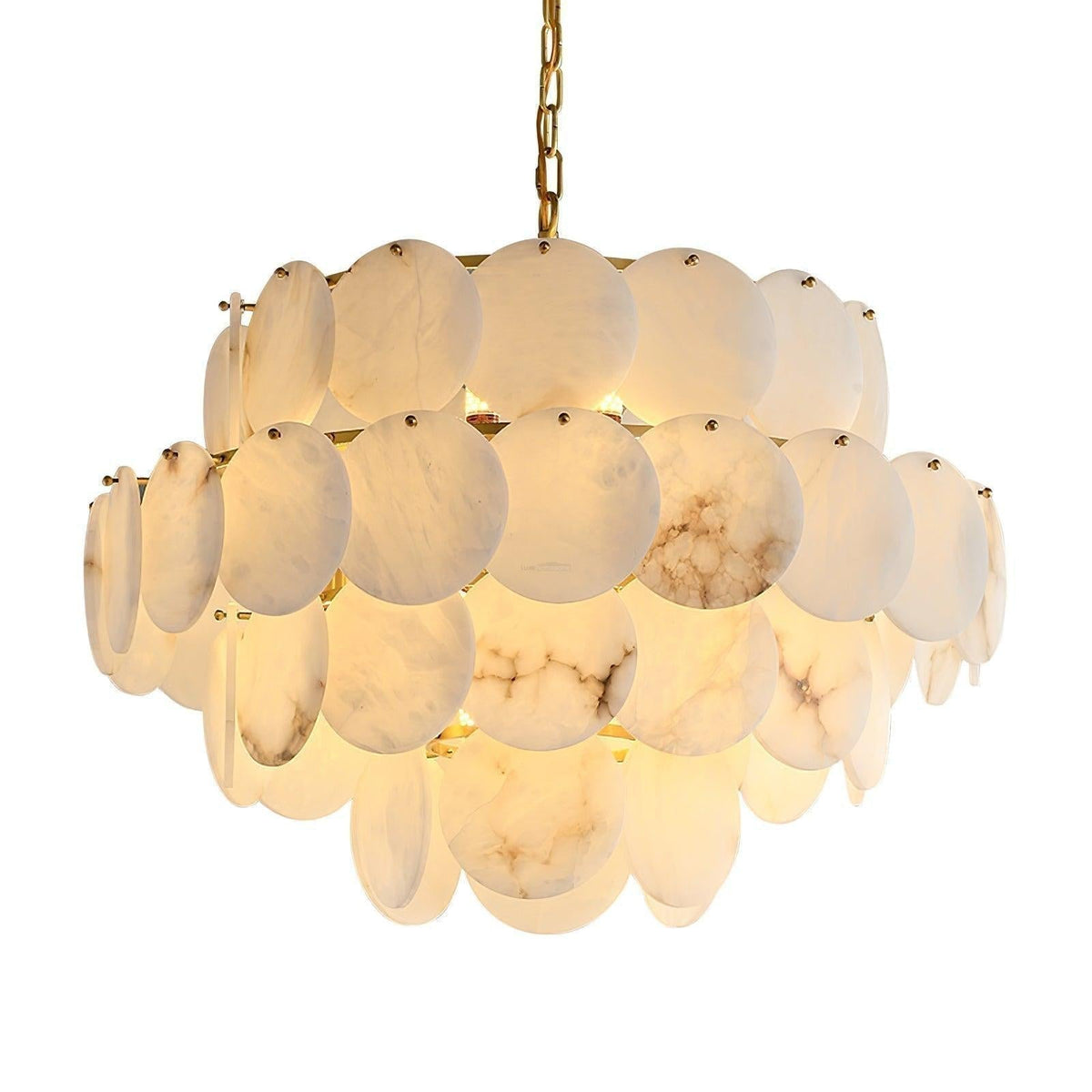 Alabaster Shell Brass Chandelier with 2/3/4/5/6 layer - fovolighting