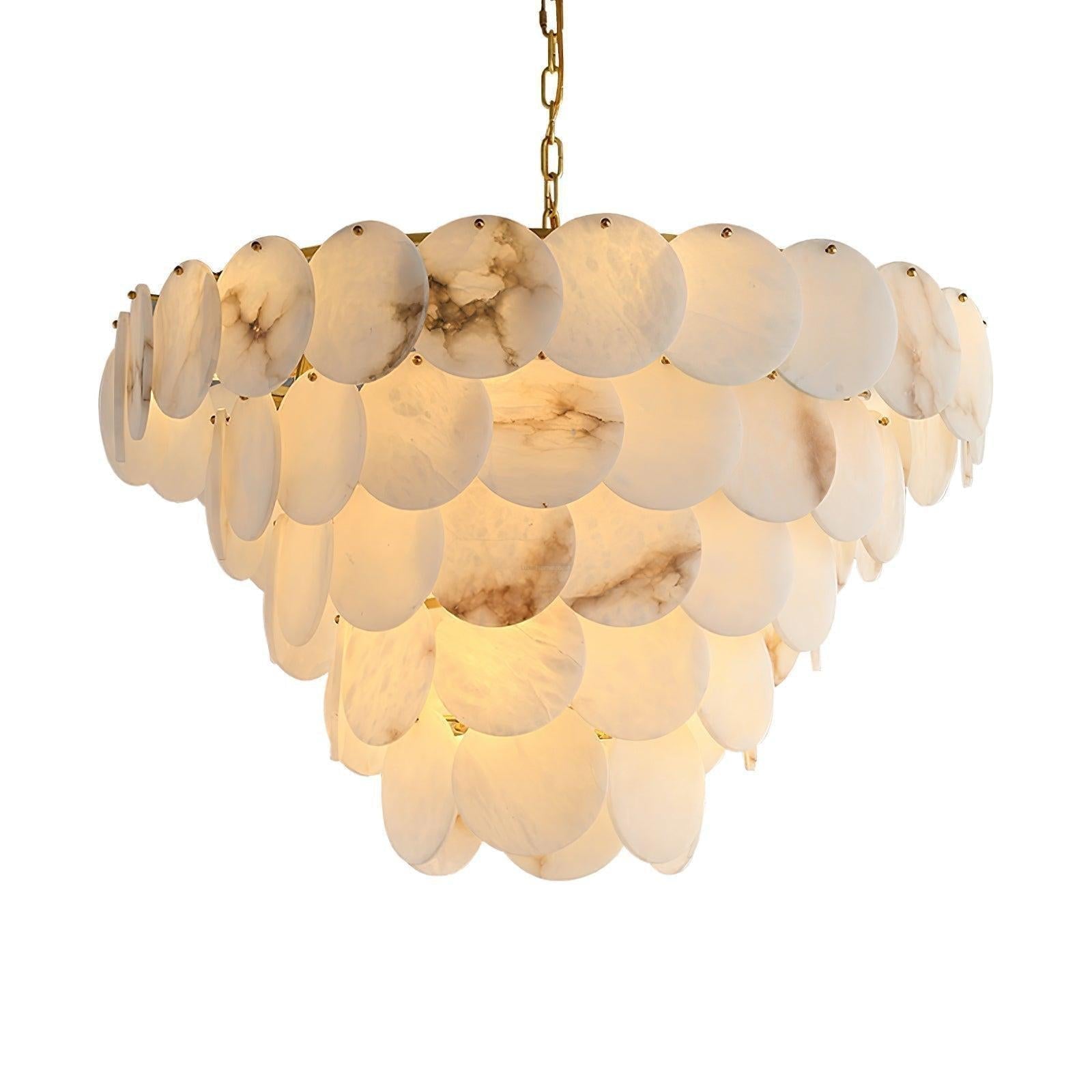 Alabaster Shell Brass Chandelier with 2/3/4/5/6 layer - fovolighting