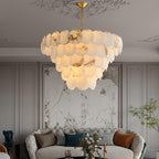 Alabaster Shell Brass Chandelier with 2/3/4/5/6 layer - fovolighting