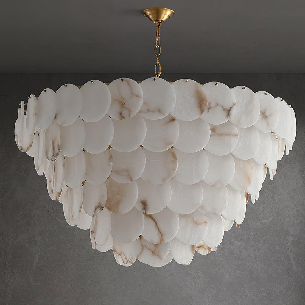 Alabaster Shell Brass Chandelier with 2/3/4/5/6 layer - fovolighting