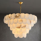 Alabaster Shell Brass Chandelier with 2/3/4/5/6 layer - fovolighting