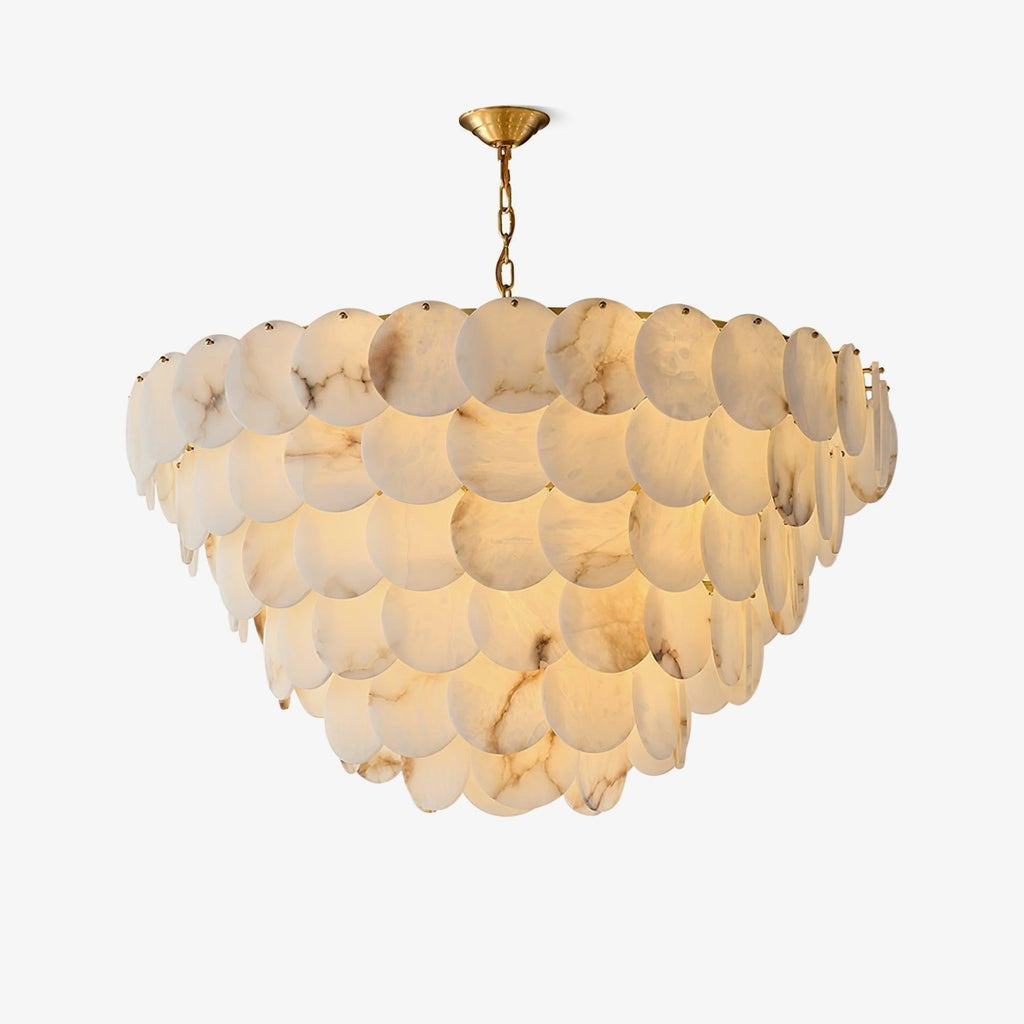 Alabaster Shell Brass Chandelier with 2/3/4/5/6 layer - fovolighting