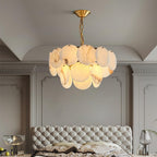 Alabaster Shell Brass Chandelier with 2/3/4/5/6 layer - fovolighting