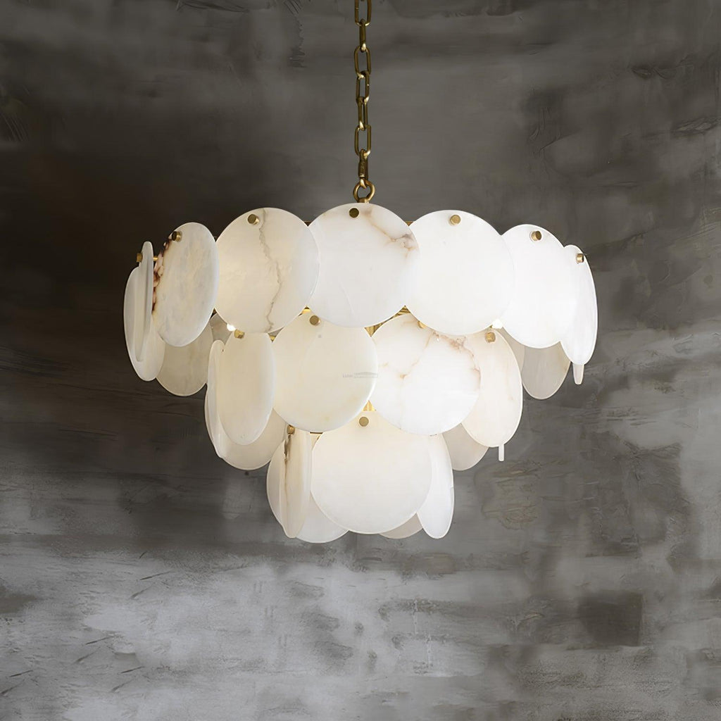 Alabaster Shell Brass Chandelier with 2/3/4/5/6 layer - fovolighting