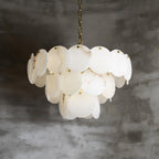 Alabaster Shell Brass Chandelier with 2/3/4/5/6 layer - fovolighting