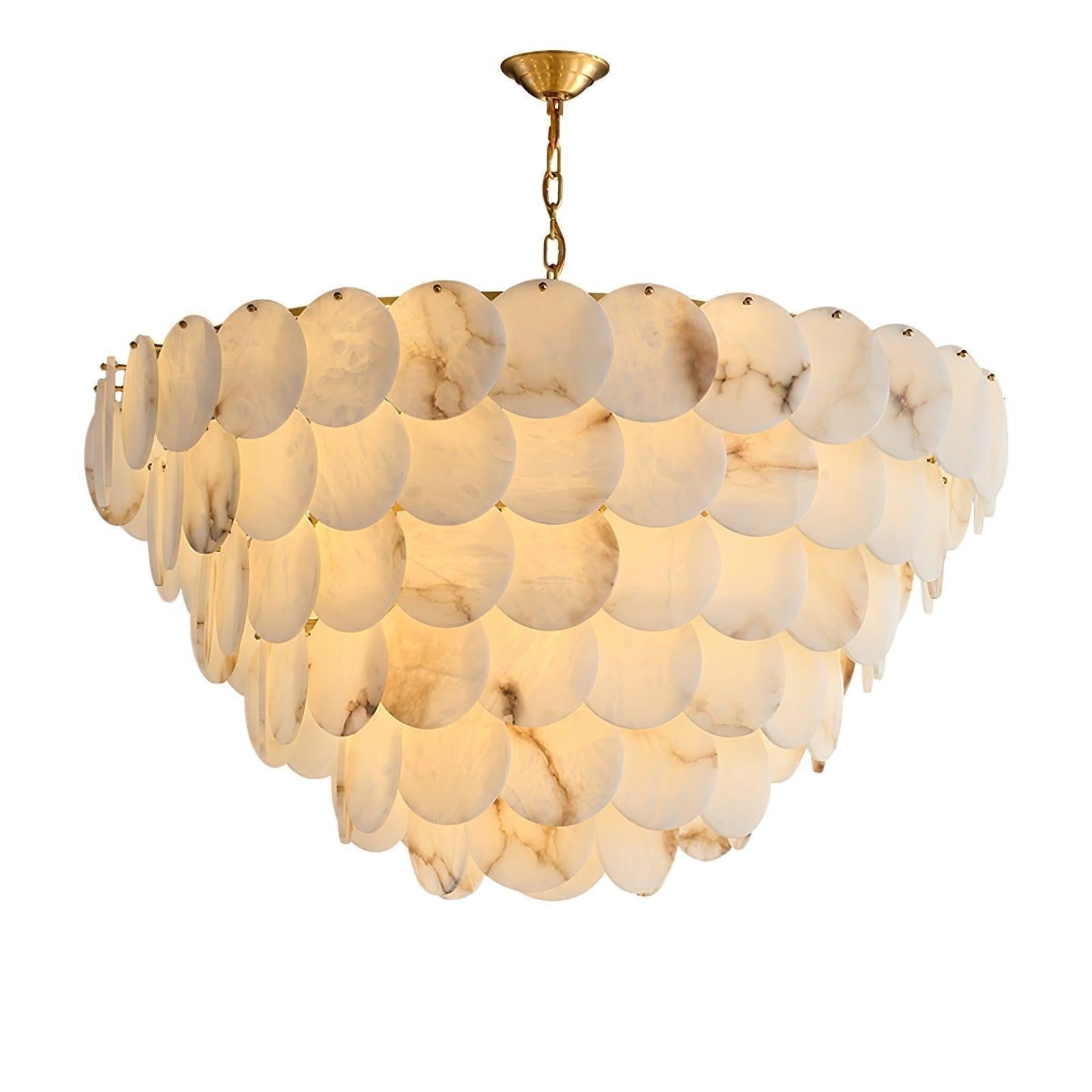 Alabaster Shell Brass Chandelier with 2/3/4/5/6 layer - fovolighting
