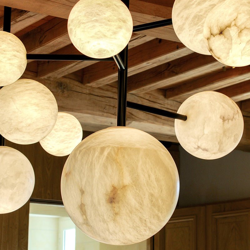 Alabaster Sphere Modern Artistic Chandelier Light - fovolighting