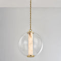Alabaster Tube Glass Globe Pendant - fovolighting