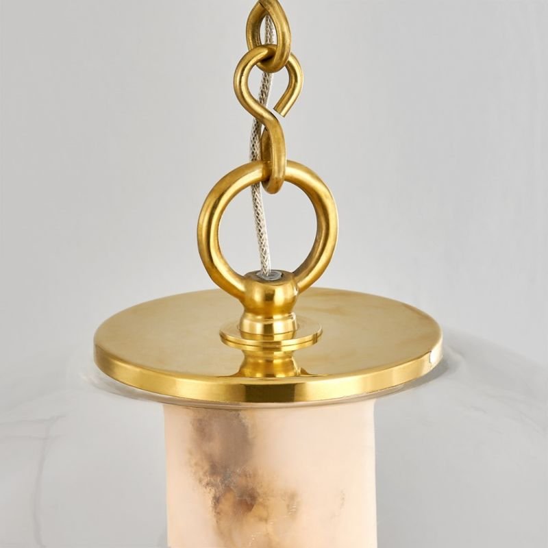 Alabaster Tube Glass Globe Pendant - fovolighting