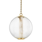 Alabaster Tube Glass Globe Pendant - fovolighting