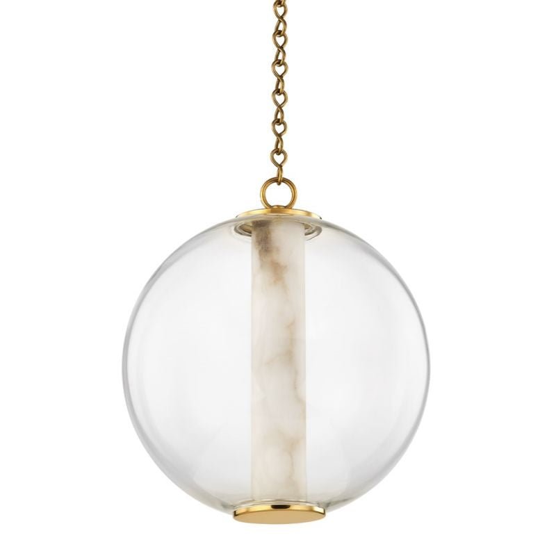 Alabaster Tube Glass Globe Pendant - fovolighting