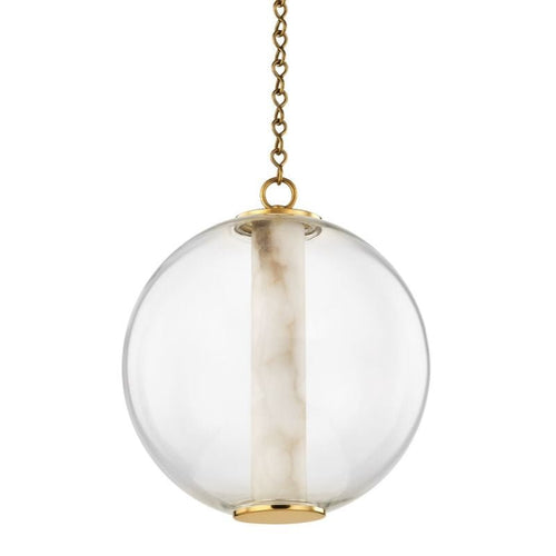 Alabaster Tube Glass Globe Pendant - fovolighting