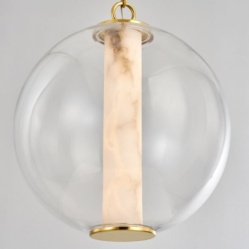 Alabaster Tube Glass Globe Pendant - fovolighting