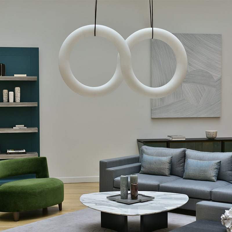 Alabaster Unique Chandelier Light For Living Room - fovolighting