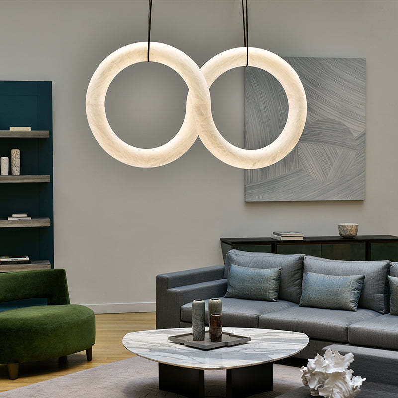 Alabaster Unique Chandelier Light For Living Room - fovolighting
