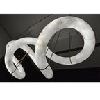 Alabaster Unique Curved Ethereal Alabaster Chandelier - fovolighting