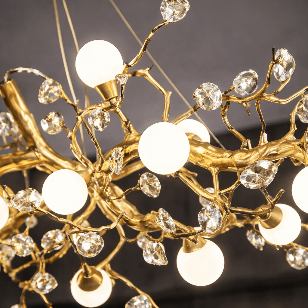 Albero Sculptural Gold Branch Chandelier - fovolighting