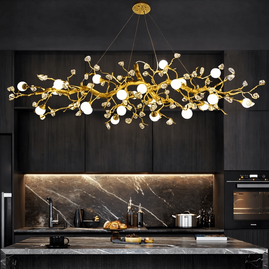 Albero Sculptural Gold Branch Chandelier - fovolighting