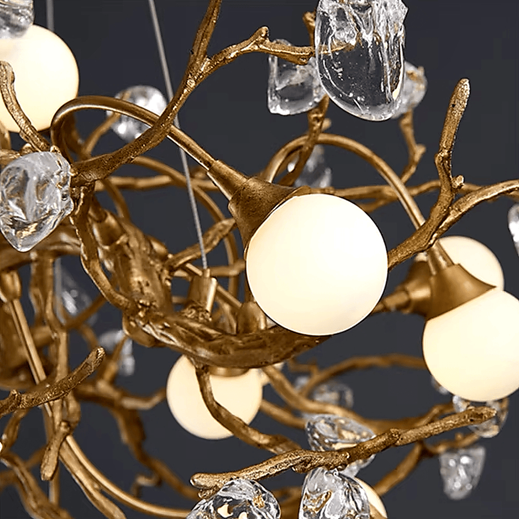 Albero Sculptural Gold Branch Chandelier - fovolighting