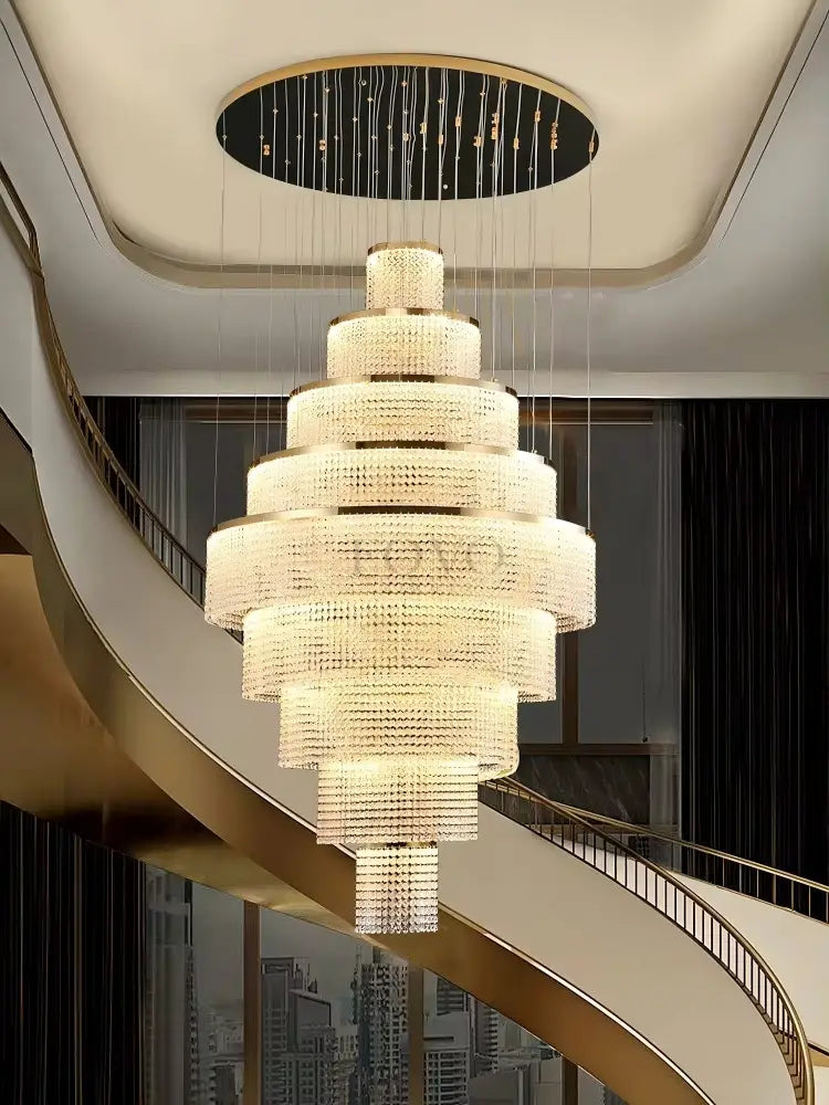 Alleri Crystal Staircase Chandelier - fovolighting