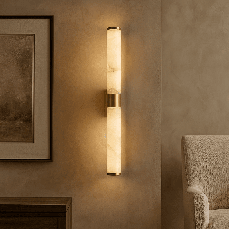 Altura 27" Marble & Copper Wall Sconce - fovolighting