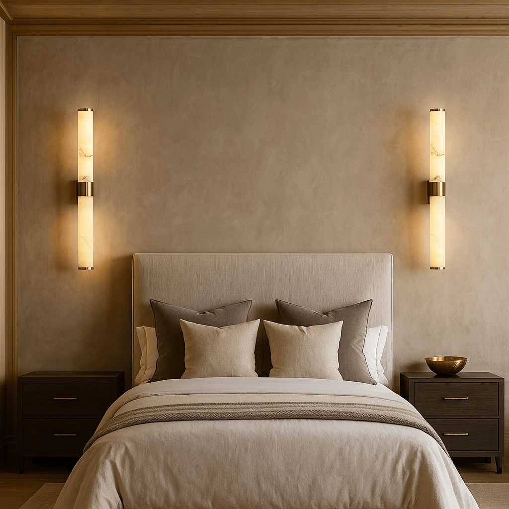 Altura 27" Marble & Copper Wall Sconce - fovolighting