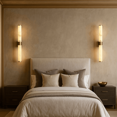 Altura 27" Marble & Copper Wall Sconce - fovolighting