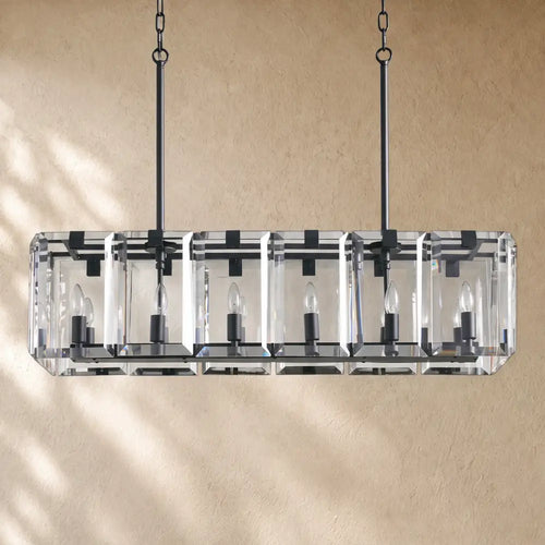 Amayya Rectangular Chandelier - BRONZE / 12 LIGHT