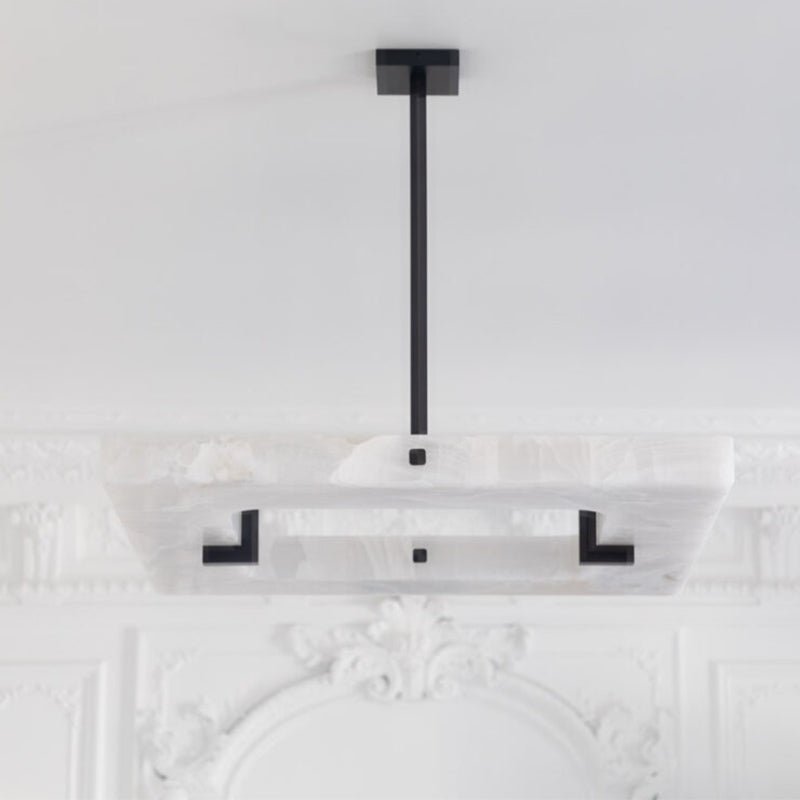 Amelia Square Alabaster Living Room Chandelier - fovolighting