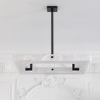 Amelia Square Alabaster Living Room Chandelier - fovolighting