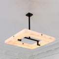 Amelia Square Alabaster Living Room Chandelier - fovolighting