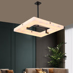 Amelia Square Alabaster Living Room Chandelier - fovolighting