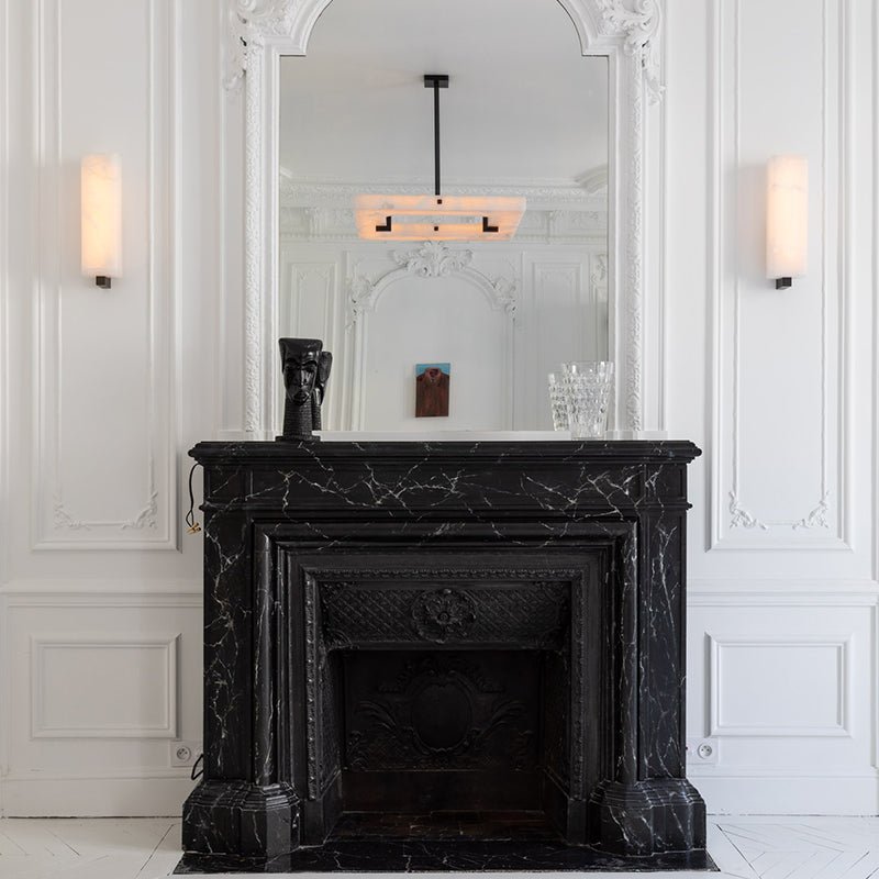 Amelia Square Alabaster Living Room Chandelier - fovolighting