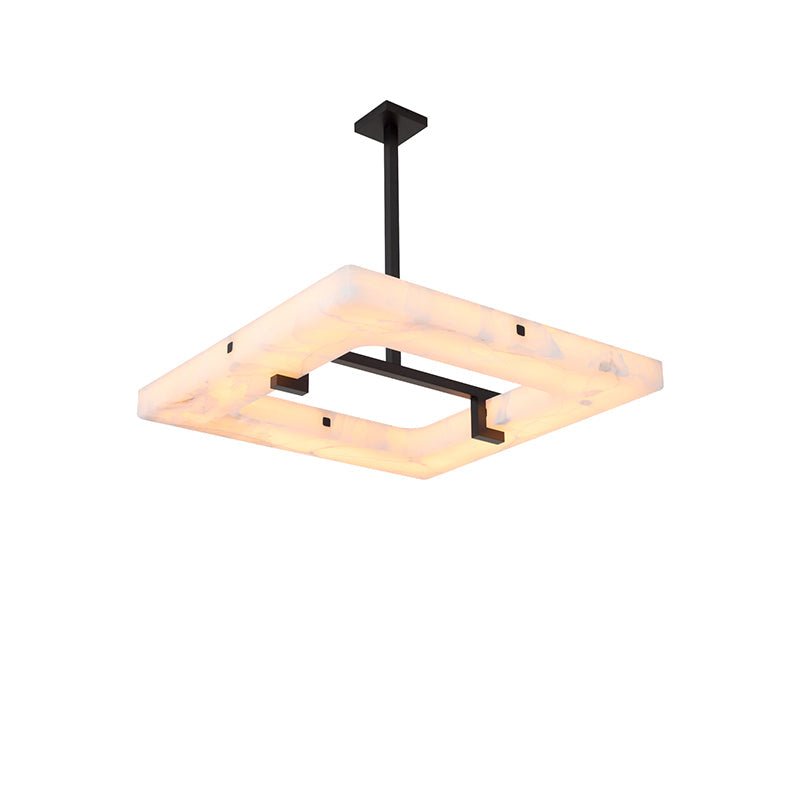 Amelia Square Alabaster Living Room Chandelier - fovolighting