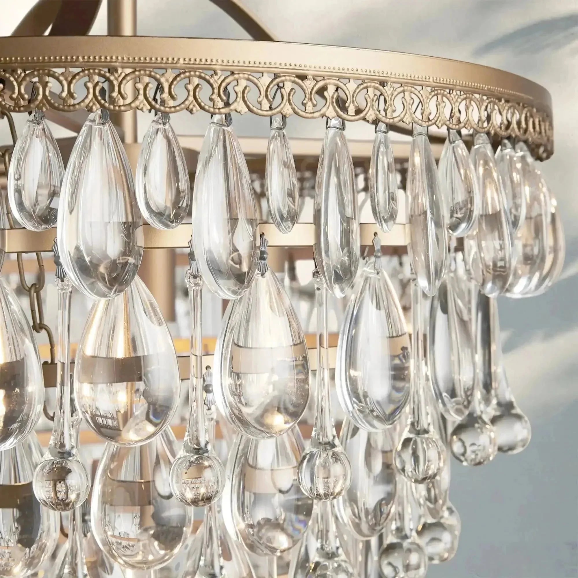 Anabelle Round Chandelier 17''23''H - fovolighting