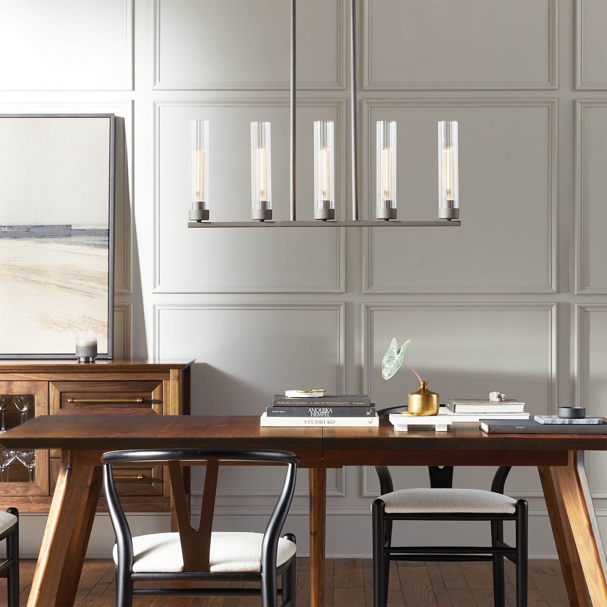 Andreas Glass Linear Chandelier Lighting - fovolighting